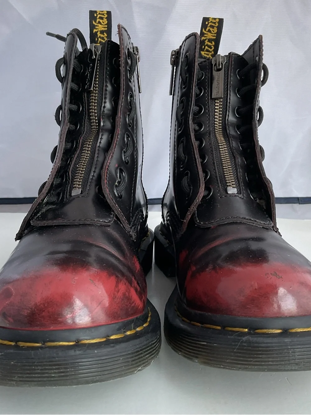 Dr Martens 1460 Pascal Front Zip Cherry Red Women’s Size 8 Rare VHTF